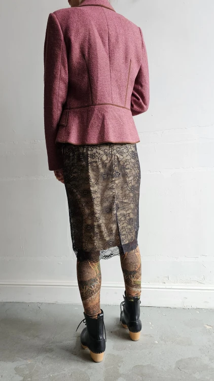 Spódnica koronkowa apriori czarno-beżowa