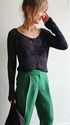 Bluzka jedwabna ażurowa vintage