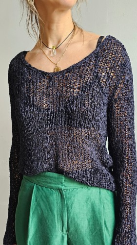 Bluzka jedwabna ażurowa vintage