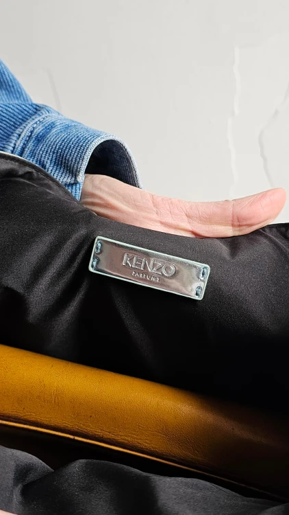 Torba Kenzo vintage srebrna shopper bag metaliczna