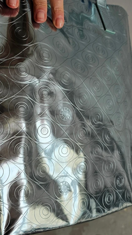 Torba Kenzo vintage srebrna shopper bag metaliczna